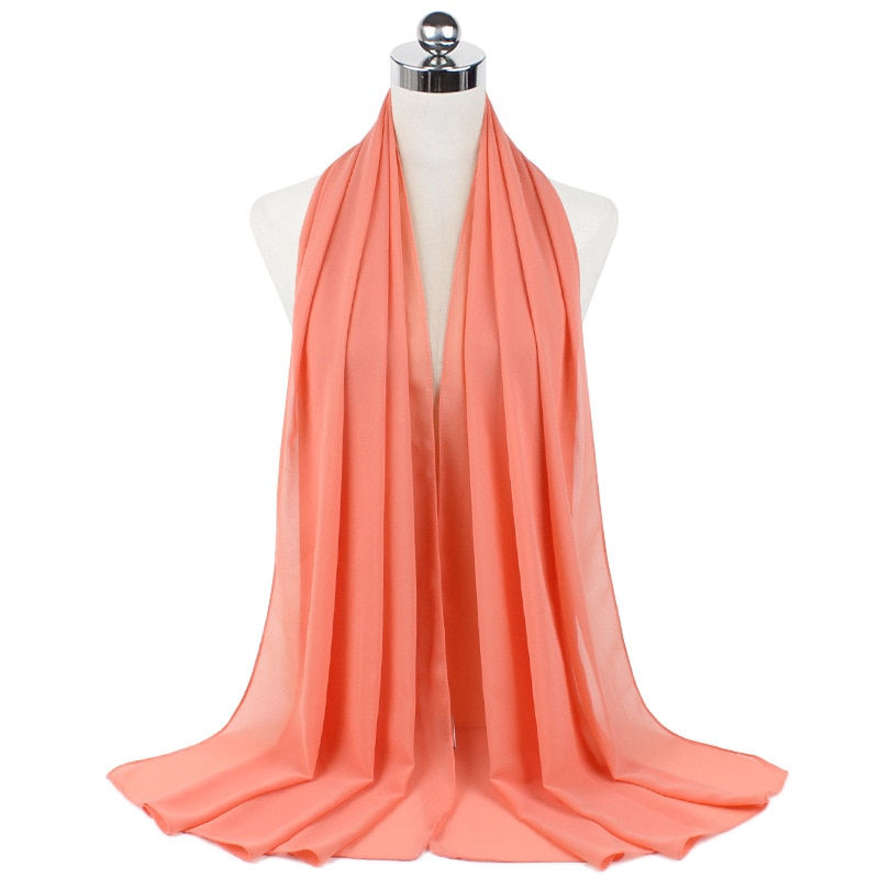 Thumbnail: New Premium Plain Chiffon Scarf Muslim Hijab Instant Shawl Soft Ball Bubble Chi