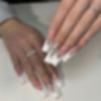 Thumbnail: 24pcs Simple Style Nail Art Colorful Lines Fake Nails In Shape Of Water Drop Pr