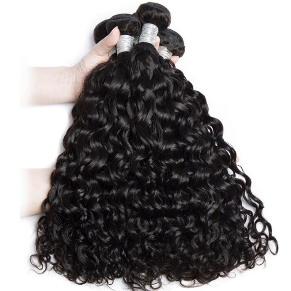 Thumbnail: 12A Water Wave Human Hair Bundles Malaysian Curly Hair Weaving 30 Inch Natural 