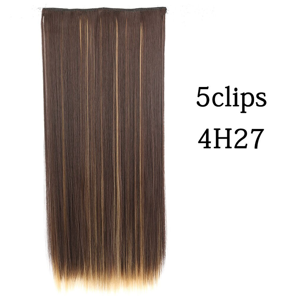 Thumbnail: Synthetic Long Straight Hairstyles 5 Clip In Hair Extensions Blonde Brown 22 32