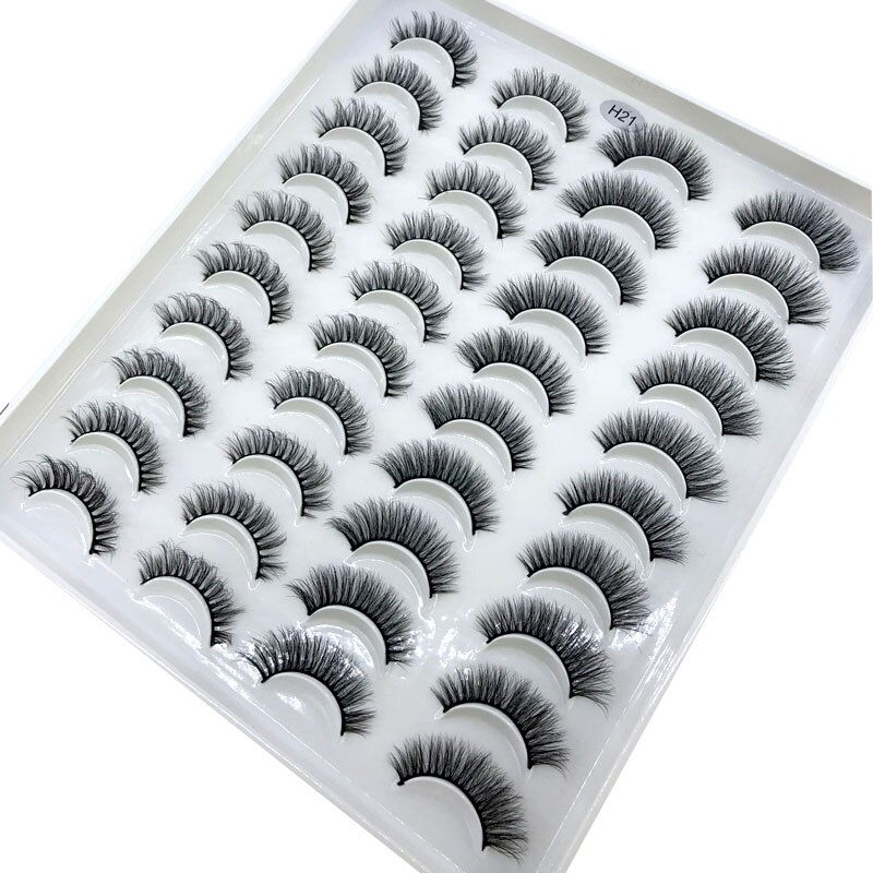 Thumbnail: Mink eyelashes 3d mink hair eyelashes 20 pairs long makeup 3d faux nature fake 