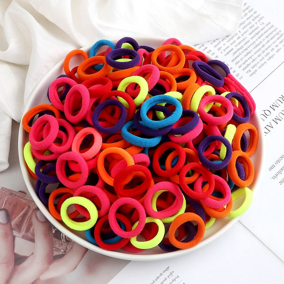Thumbnail: 200PCS/Set Elastic Kids Basic Hair Bands Tie 3cm Dark Colors Headwear Don't Hur