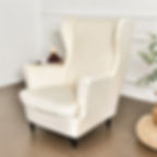 Thumbnail: New Solid Velvet Wing Chair Cover Stretch Armchair Covers Removable Wingback Fu
