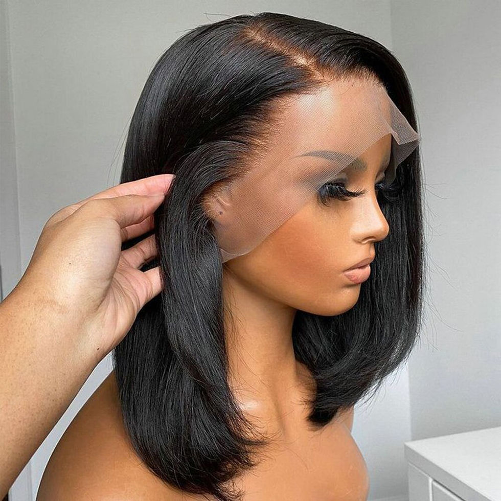 Thumbnail: Short Straight Bob Wig Lace Front Human Hair Wigs For Women Pre Plucked Brazili