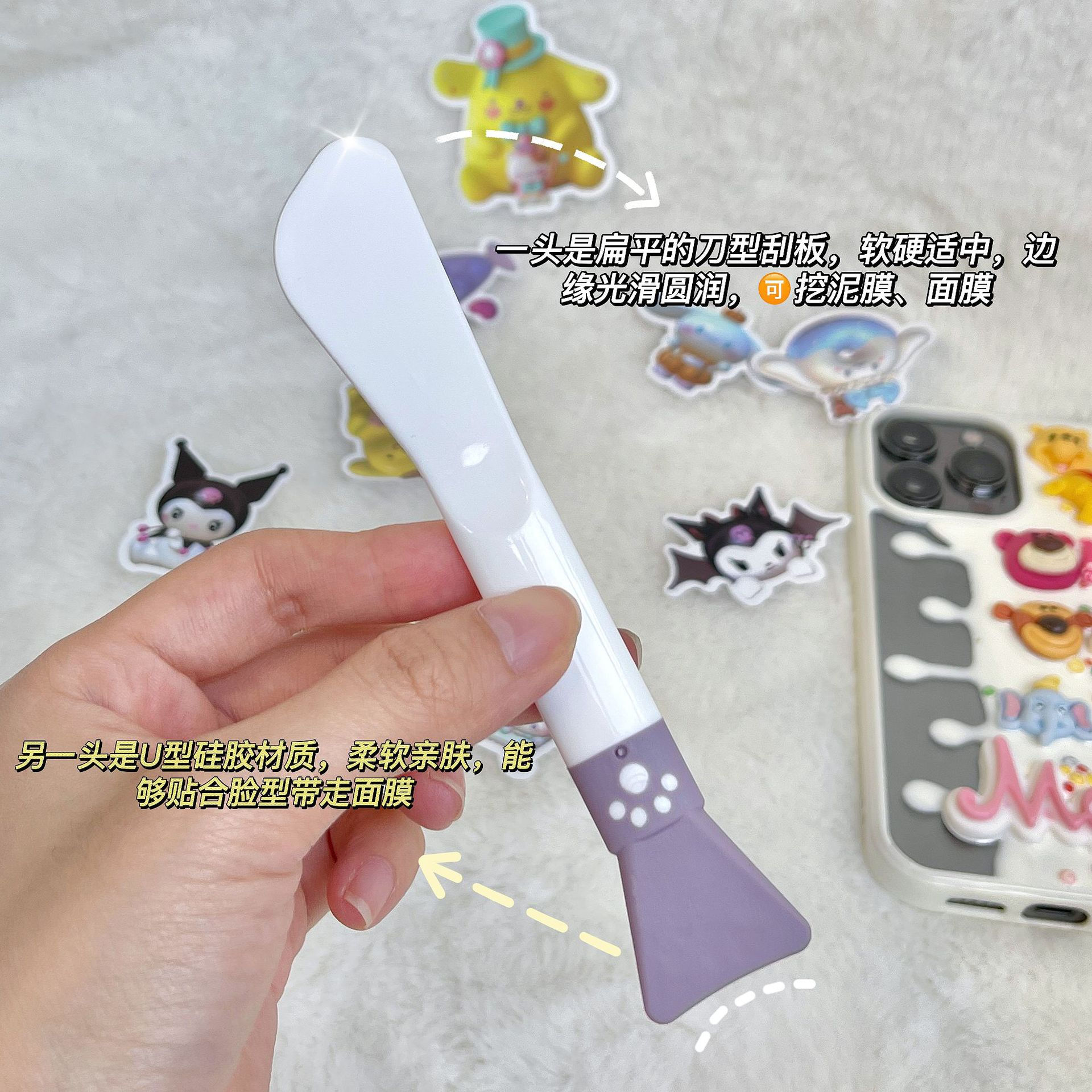 Double Head Silicone Facial Mask Brush Facial Massage Cleaning Brushs DIY Mud F