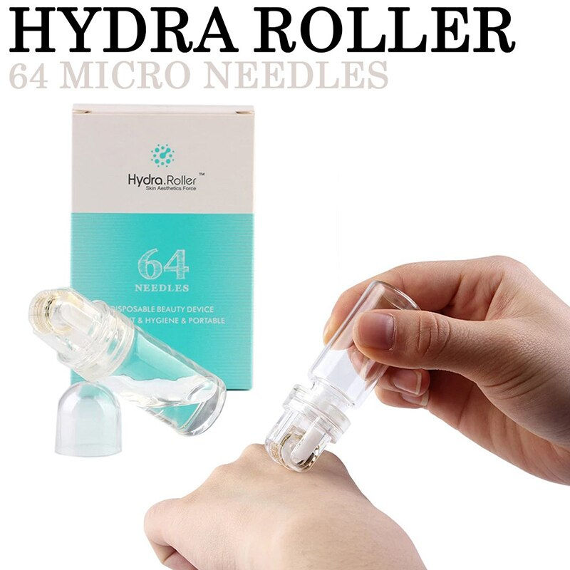 Thumbnail: Hydra Derma Roller 64Pins 0.25mm 1mm Gold Titanium Tips Microneedle Derma Stamp