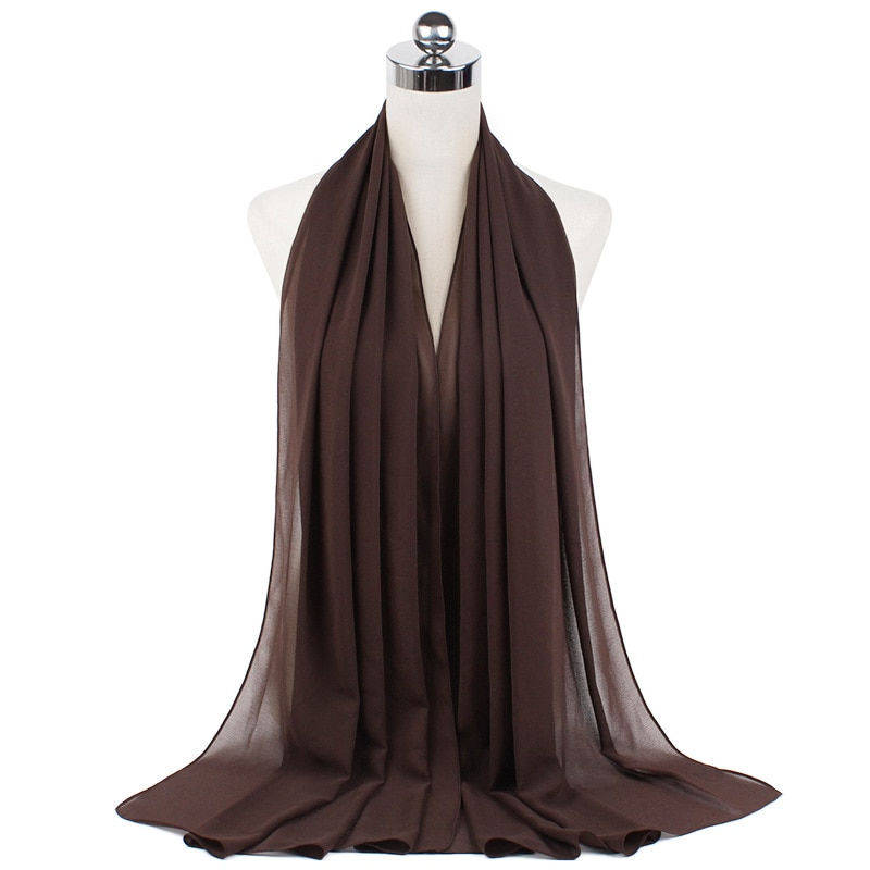 Thumbnail: New Premium Plain Chiffon Scarf Muslim Hijab Instant Shawl Soft Ball Bubble Chi