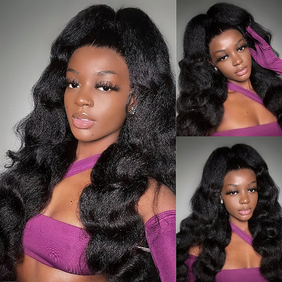 Thumbnail: Lace Front Wigs Kinky Straight Human Hair Wig HD Transparent Yaki Straight Lace