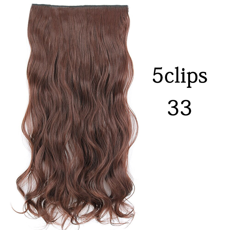 Thumbnail: Synthetic 22 Inch 5 Clip In Hair Extensions Long Wavy Hairstyle Fake Hairpiece 