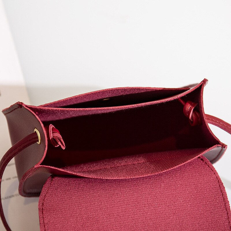 Thumbnail: New Golden Tassel Double Layer Semi Circle Solid Color One Shoulder Saddle Bag 