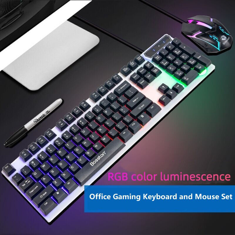 LED Lighting Dazzlingly Cool Lighting Keyboard Mouse Combination Mechanical Key