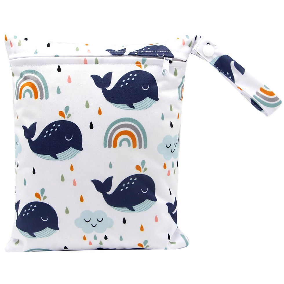 Thumbnail: 20*25cm Baby Diaper Bag Cartoon Print Wet Dry Nappy Zipper Handbag Stroller Car