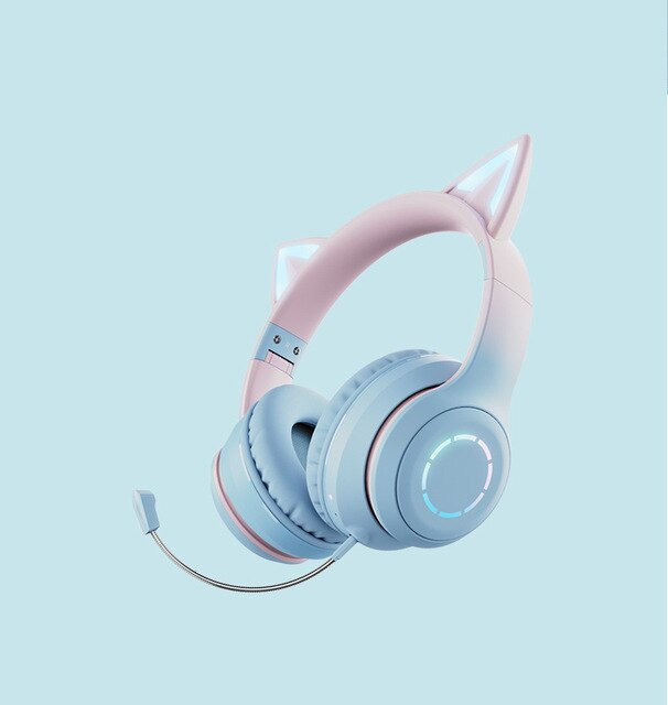 Thumbnail: New cat ear gaming headphones wireless/wired with Bluetooth 5.1 detachable micr