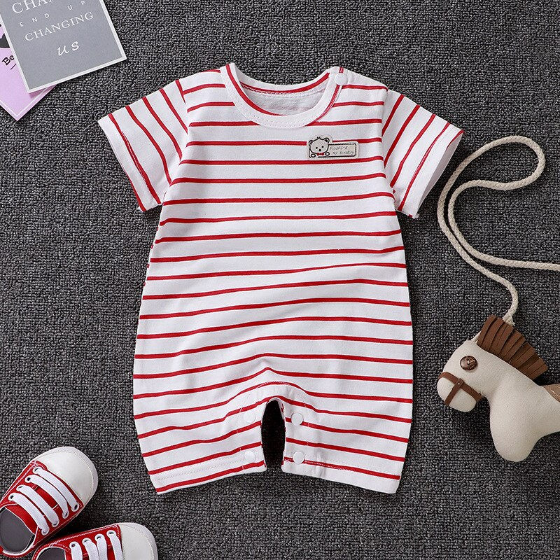 Thumbnail: Summer Baby Rompers Boys Girls Jumpsuits Newborn Short sleeve Baby Climbing Clo
