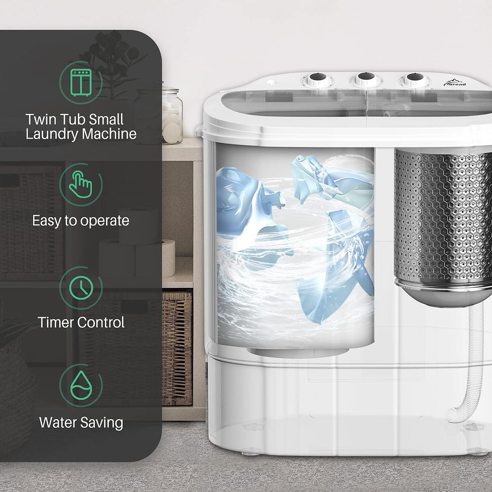 Thumbnail: TOREAD Portable Small Washing Machine, 13.5Lbs Mini Compact Washer and Spinner 