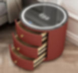 Thumbnail: Round Bedside Table Nightstands Intelligent Password Fingerprint Wireless Charg