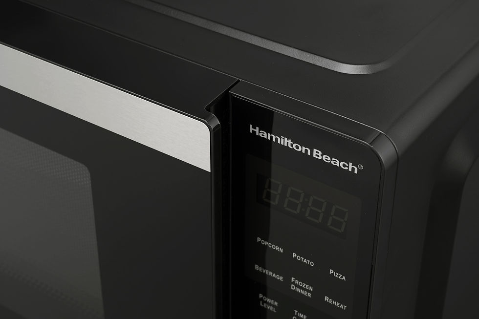 Thumbnail: Hamilton Beach 0.9 Cu ft Countertop Microwave Oven, 900 Watts, Stainless Steel,