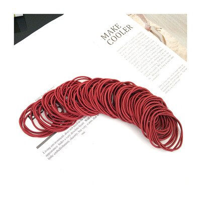 Thumbnail: 30/50/100pcs Hair Tie Girls with Black Hair Tie High Elastic Rubber Band for Wo