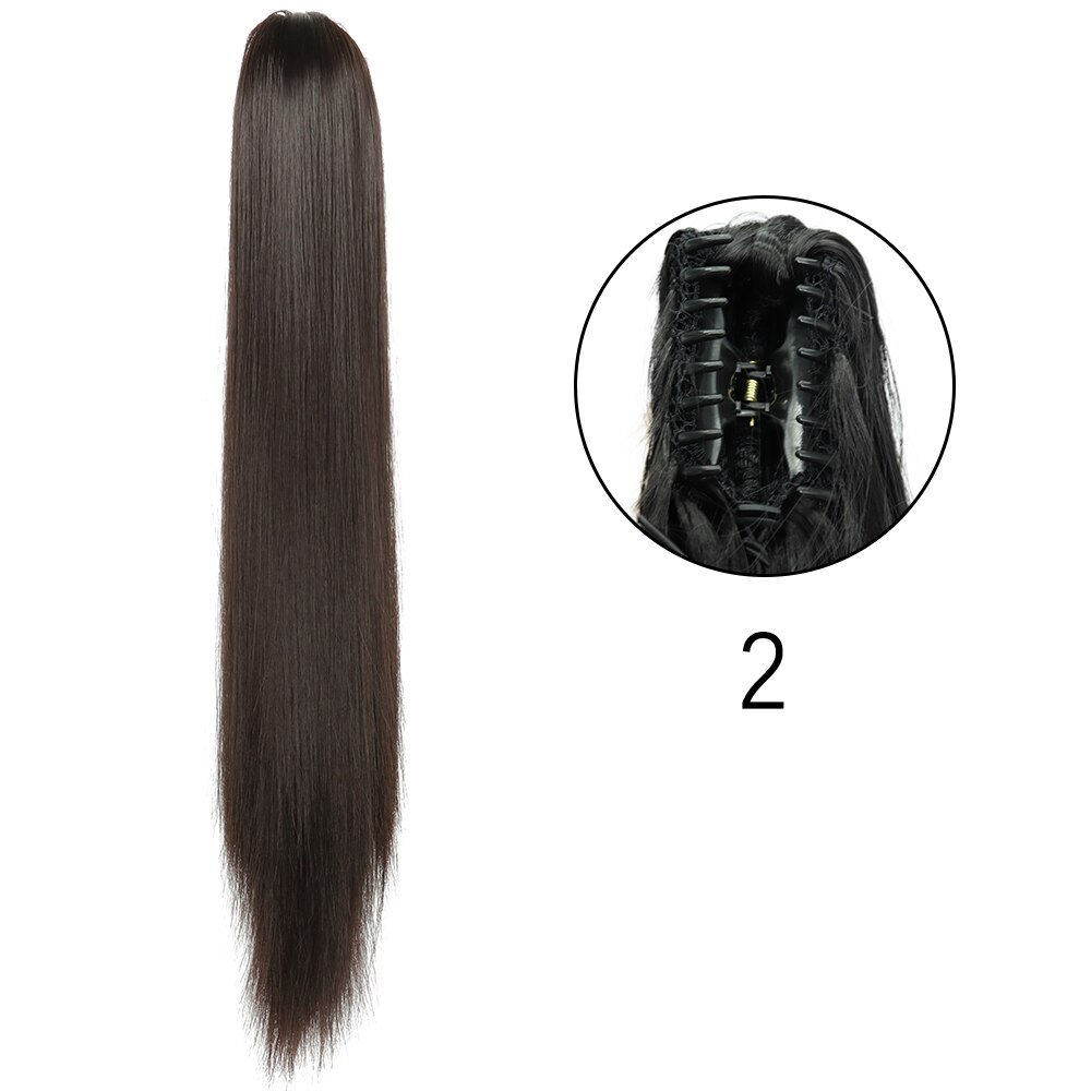 LISI GIRL Synthetic Long Straight Vlaw Clip On Ponytail Hair Extensions Matural
