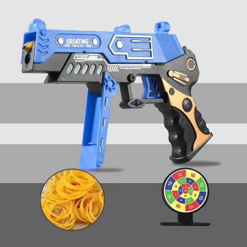 Thumbnail: Continuous Fire Rubber Band Pistol 200PCS Rubber Bands Manual Shooting Pistol A
