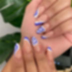 Thumbnail: 24pcs Simple Style Nail Art Colorful Lines Fake Nails In Shape Of Water Drop Pr