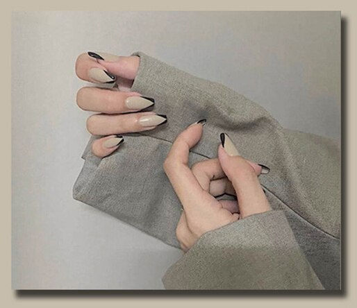 Thumbnail: 24pcs Black Pink False Nails Ballerina Wearable Fake Nails Multiple Styles Mani