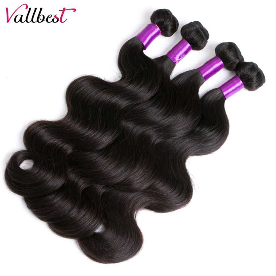 Thumbnail: Vallbest Peruvian Body Wave Bundles Remy Human Hair Extensions Natural Color Ma