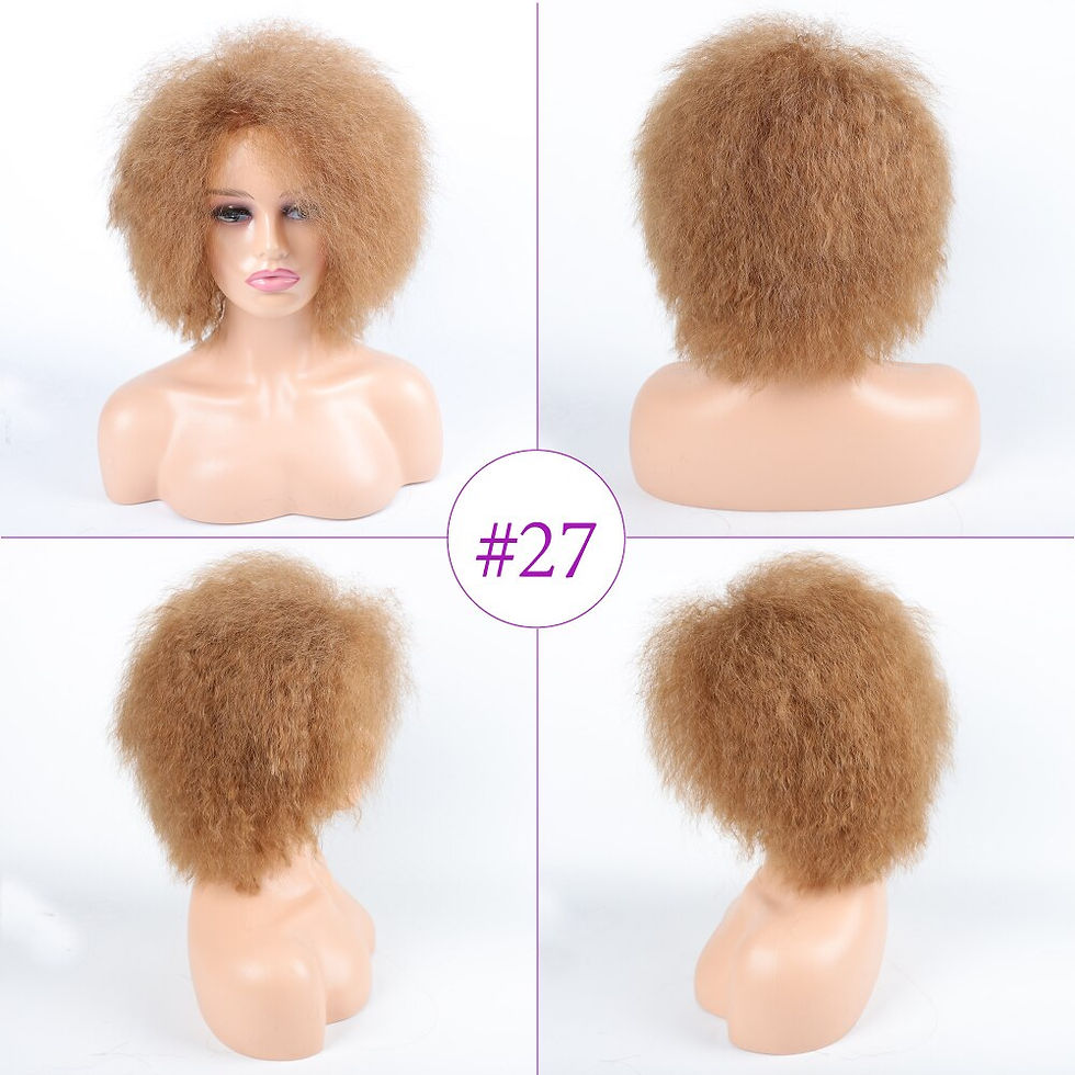 Thumbnail: Afro Kinky Straight Synthetic Wig High Puff Synthetic Hair Wig Afro Style Wig f