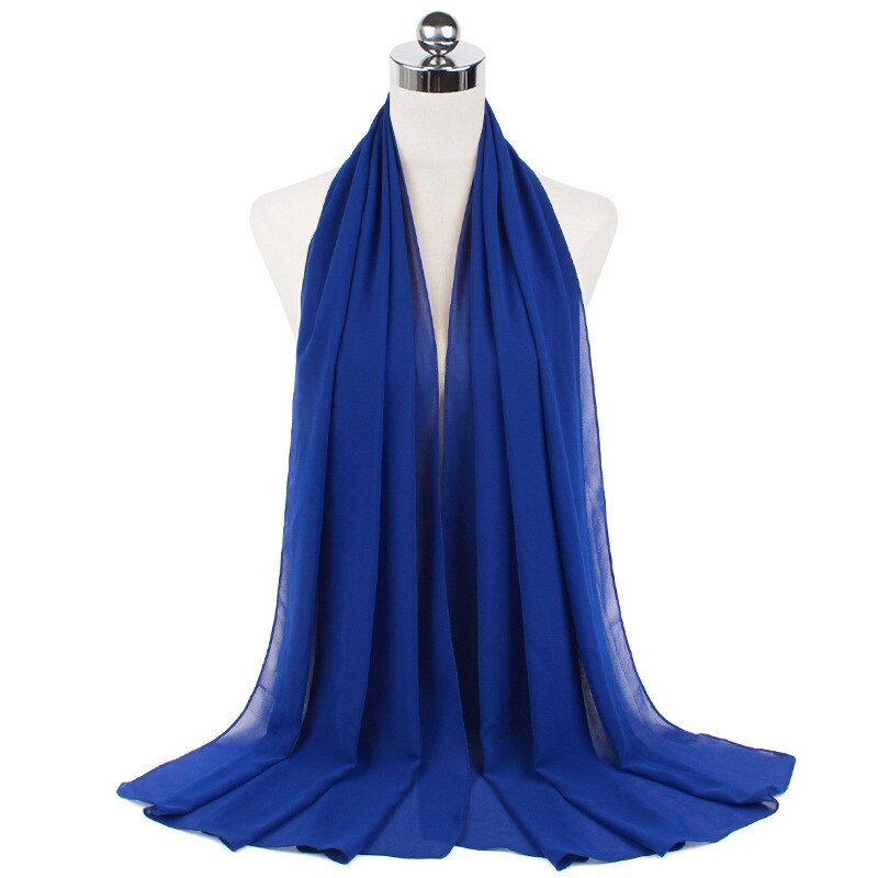 Thumbnail: High Quality Good Stitching Stitch Plain Premium Heavy Chiffon Hijab Scarf Mala