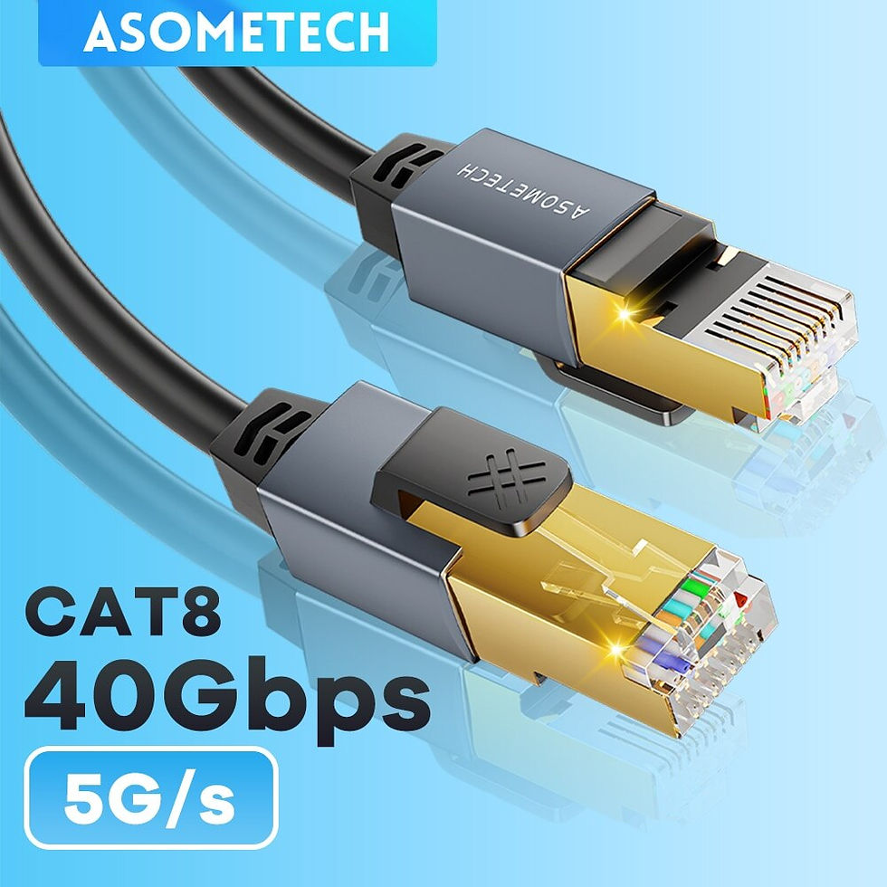 Thumbnail: ASOMETECH Cat 8 Ethernet Cable Round / Flat High Speed Ethernet Cable 40Gbps 20
