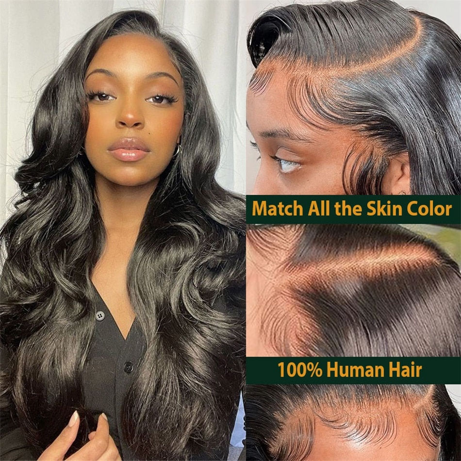 Thumbnail: HD Transparent 13x6 13x4 Body Wave Lace Front Wig Brazilian 30 40 inch 360 Lace