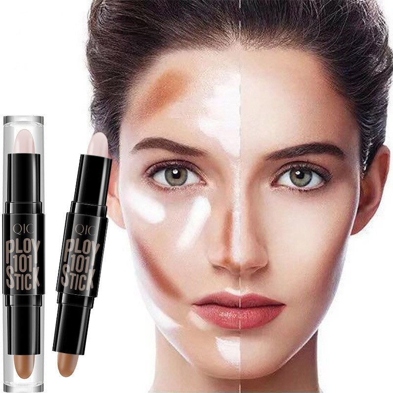 2022 Double-head Highlighter Face Foundation Concealer Pen Long Lasting Dark Ci