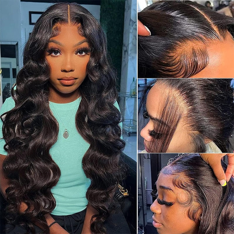Thumbnail: HD Human Hair Lace Frontal Wig 13x4 13x6 Sheer Body Wave Lace Frontal Wig Pre P