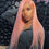 Thumbnail: Light Pink 13x6 Transparent Lace Front Wig Straight  Body Wave Wigs For Women 6