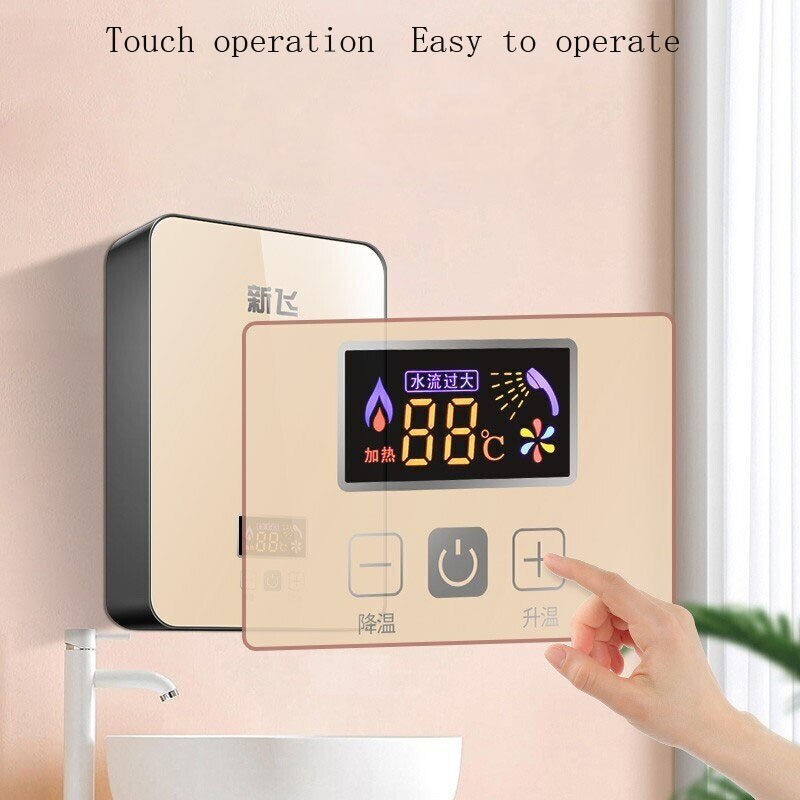 Thumbnail: Instant Electric Water Heater Shower Thermostat Small Intelligent Rapid Heating