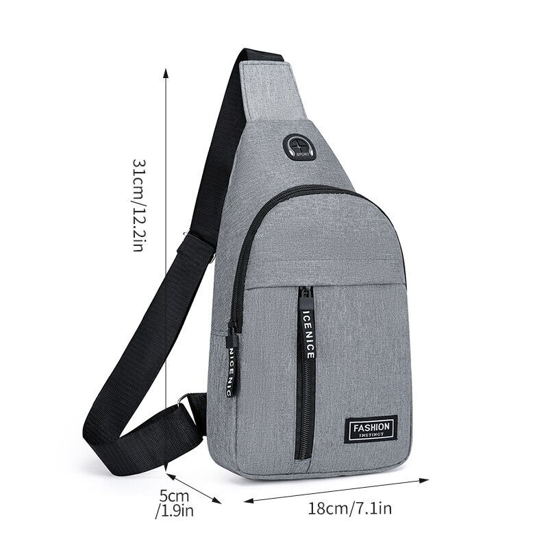 Thumbnail: Chest Bag Fashion New Solid Color Men Chest Bag Outdoor Casual Fashion One Shou