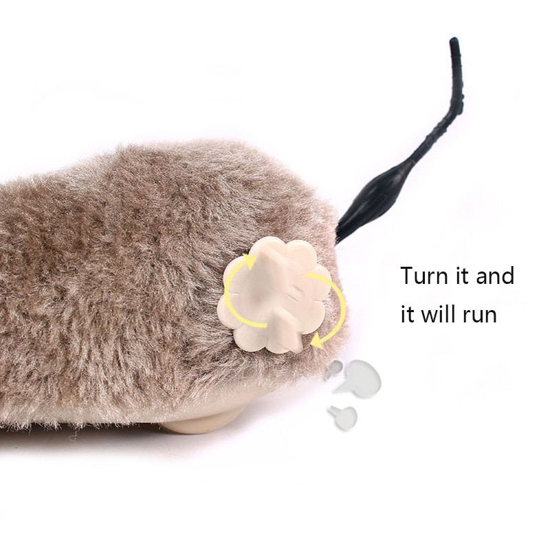Thumbnail: Creative Cat Toy Clockwork Spring Power Plush Mouse Toy Motion Rat Cat Dog Play
