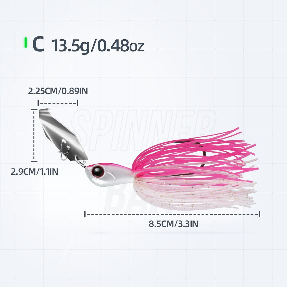 HANDING UV Spinner Bait Buzzbait Fishing Lure 9.5g 13.5g 17g Metal Jig Lure wit