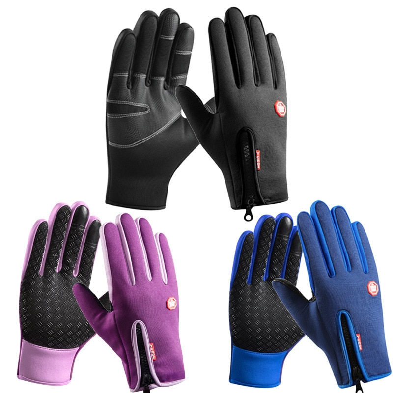 Thumbnail: Thermal Winter Gloves Touchscreen Cycling Gloves Full Finger Windproof Motorcyc