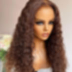 Thumbnail: Soft Preplucked 26Inch Long 180%Density Glueless Brown Kinky Curly Lace Front W