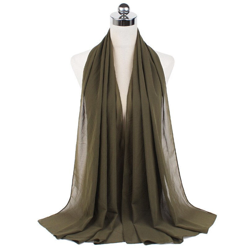 Thumbnail: New Premium Plain Chiffon Scarf Muslim Hijab Instant Shawl Soft Ball Bubble Chi
