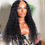 Thumbnail: Soft Natural Black Long 24 inch Kinky Curly  U Part Wig European Remy Human Hai