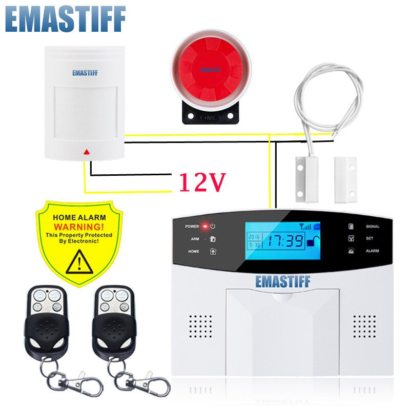 Thumbnail: Built-in antenna Door Sensor PIR Motion Detector Wireless LCD GSM SIM card Hous