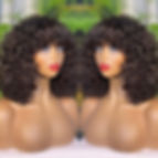 Thumbnail: Short Curly Pixie Cut Bob Human Hair Wig With Bangs Full Machine Wigs For Women