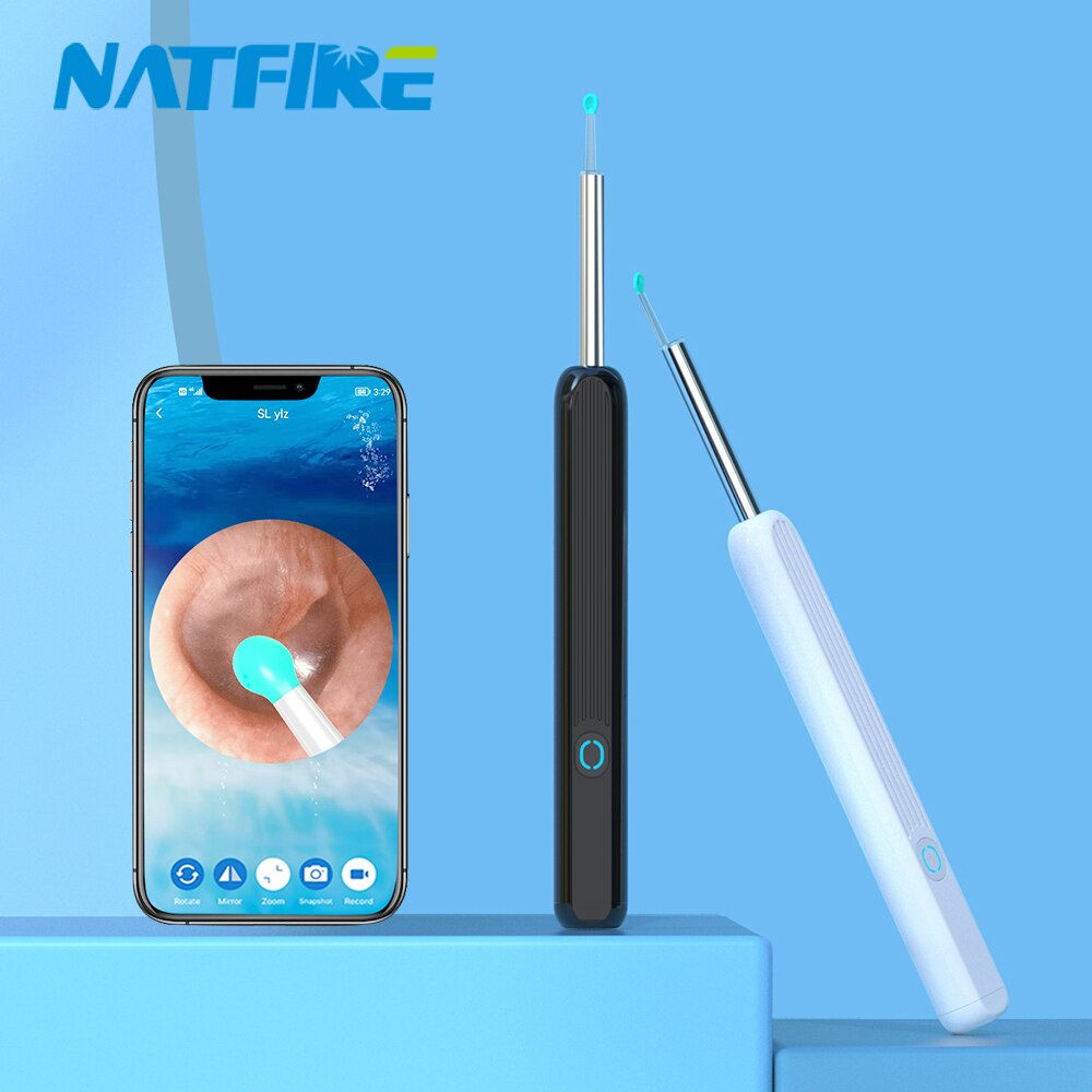 Wireless WiFi Ear Pick Otoscope Camera Borescope Luminous Ear Wax Cleaning Teet