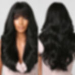 Thumbnail: HAIRCUBE Long Ombre Brown Black Light Blonde Synthetic Wigs with Bangs Heat Res
