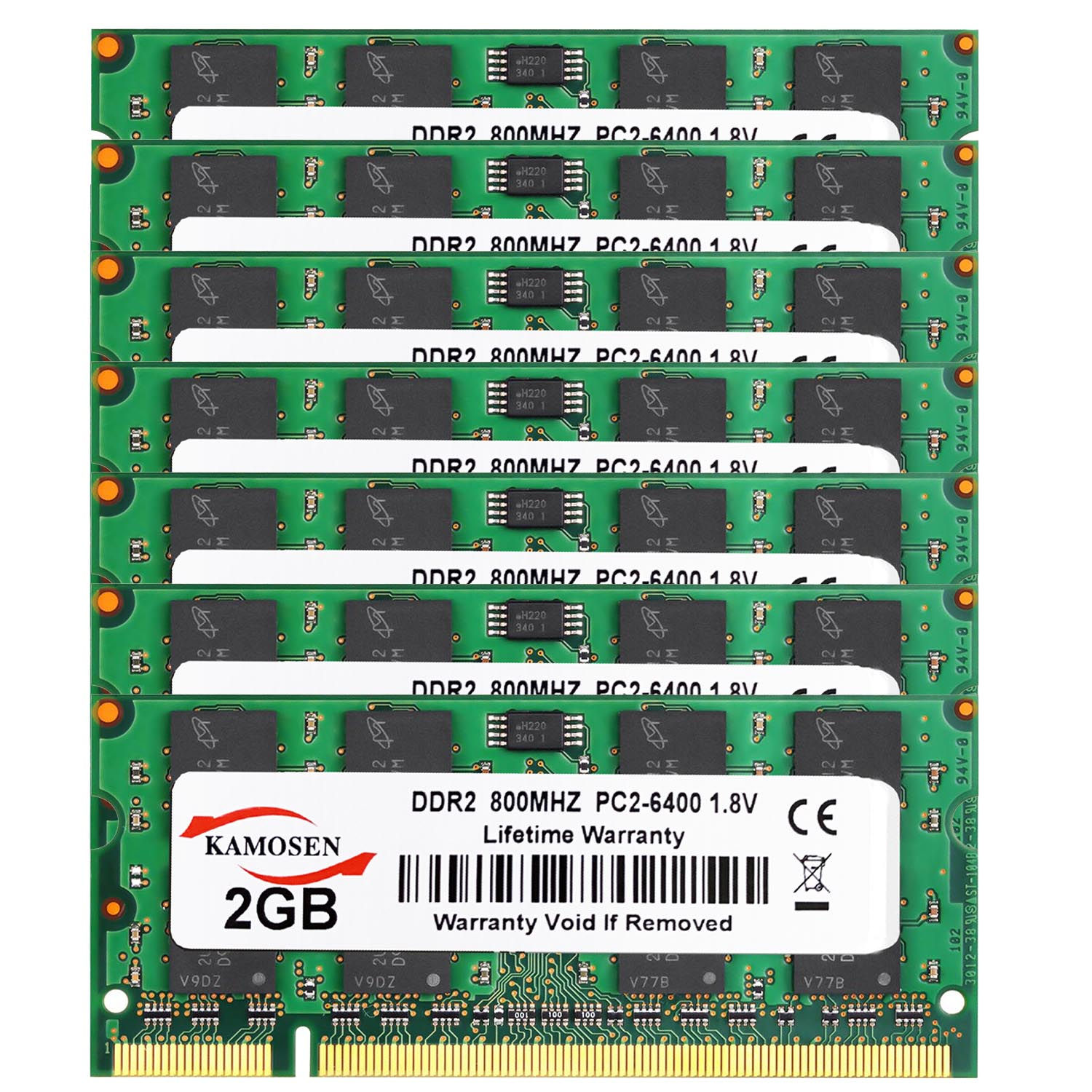 Pack of 10 2GB PC2-6400S DDR2 800MHz 204pin 1.8V SO-DIMM RAM notebook computer