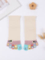 Thumbnail: Novelty Cute Ankle Five Finger Happy Socks Woman Print Cotton Dispensing White 