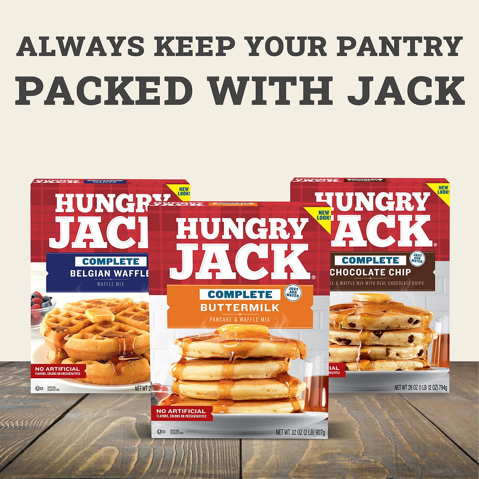 Thumbnail: Hungry Jack Complete Extra Light and Fluffy Pancake Mix and Waffle Mix, 32 oz B