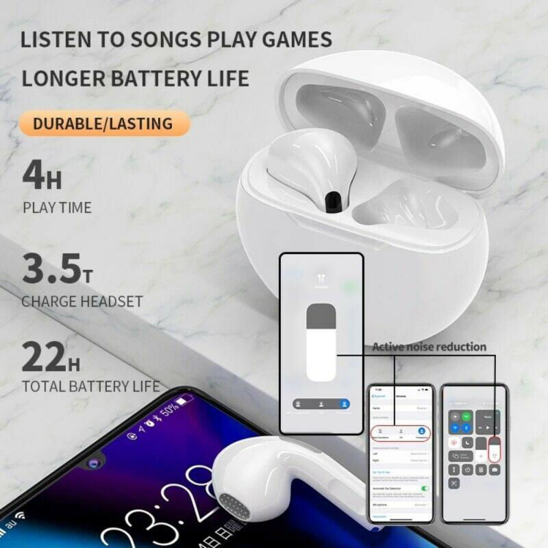 Thumbnail: Original Lenovo Air Pro 6 TWS Wireless Bluetooth Earphones Mini Pods Earbuds Ea